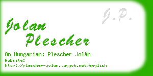 jolan plescher business card